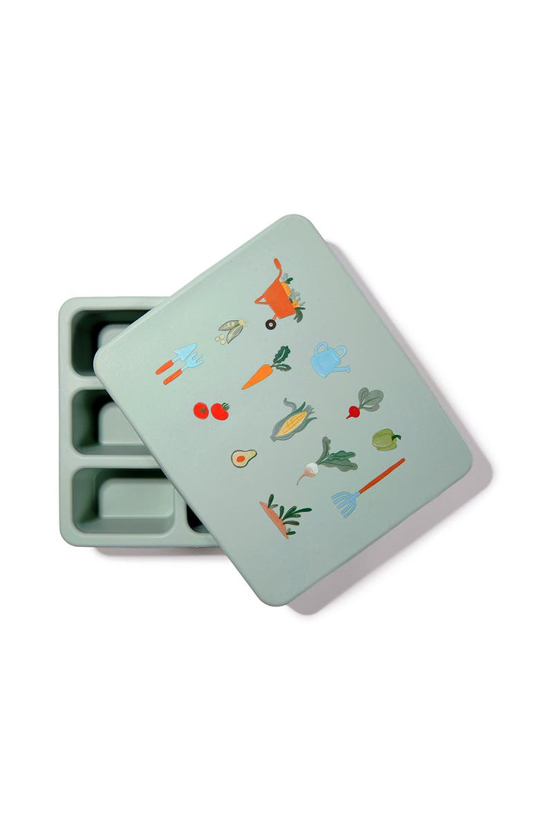 Austin Baby Co Silicone Mini Bento Box and Foldable Placemat, Alternate, color, Veggie Robin's Egg Blue