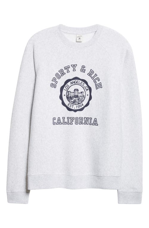 Sporty And Rich Sporty & Rich California Emblem Fleece Crewneck Graphic Sweatshirt In White