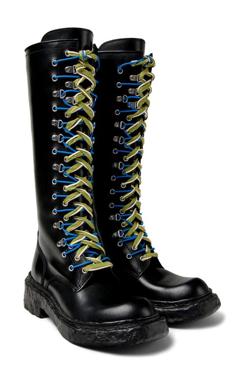 Camper Lab Vamonos Combat Boot In Black