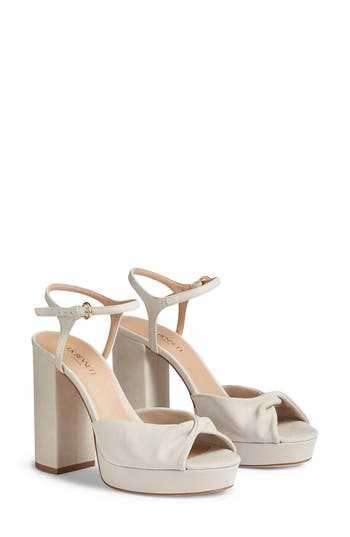 Lk Bennett Rosa Twisted Platform Pump In Pearlised Grey