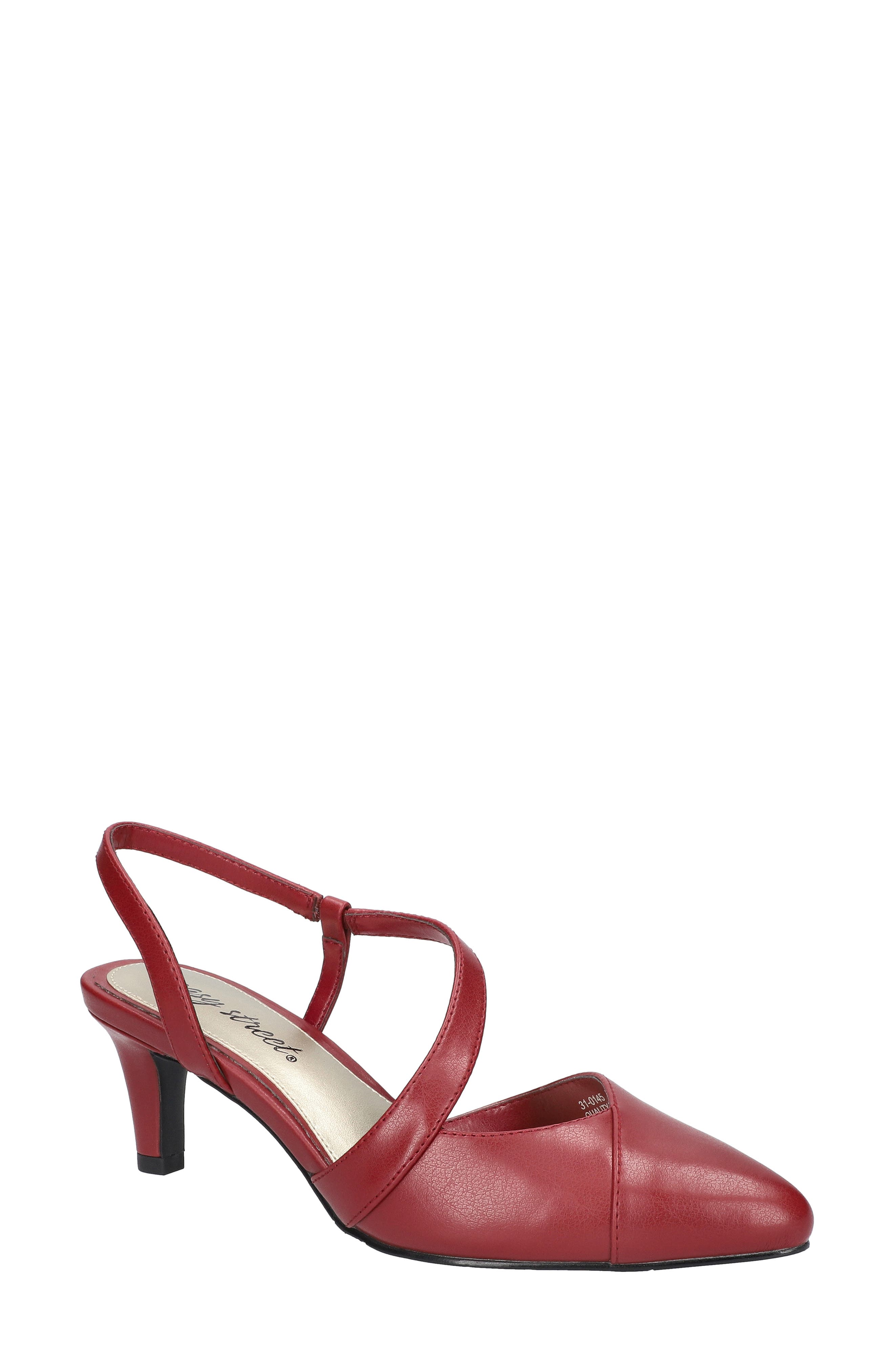 Emerald Slingback Pointed Toe Pump, Main, color, RED
