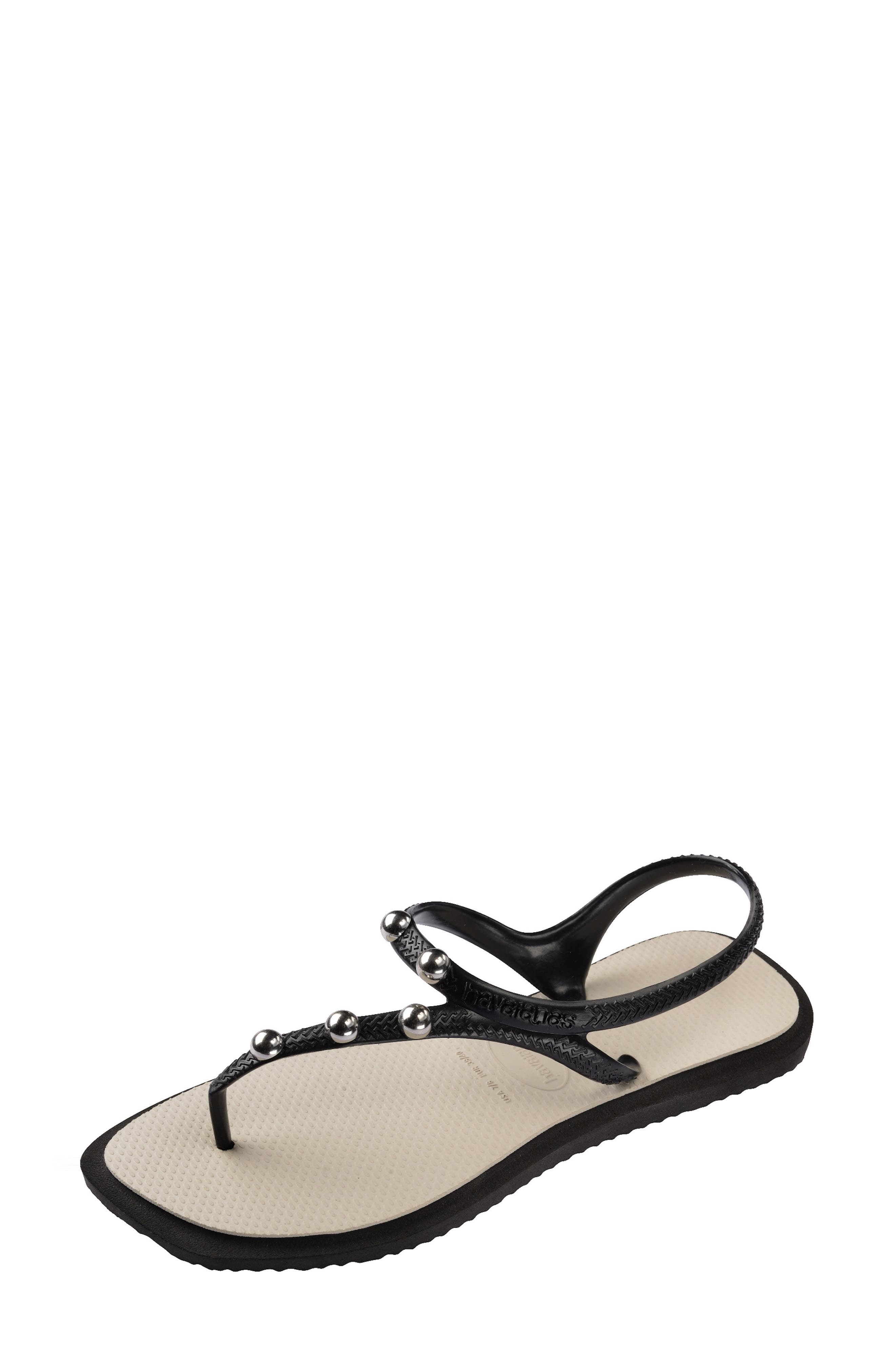 Havaianas Flash Fusion Sandal, Alternate, color, Black / Beige Straw