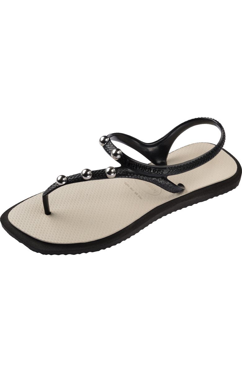 Havaianas Flash Fusion Sandal, Alternate, color, Black / Beige Straw