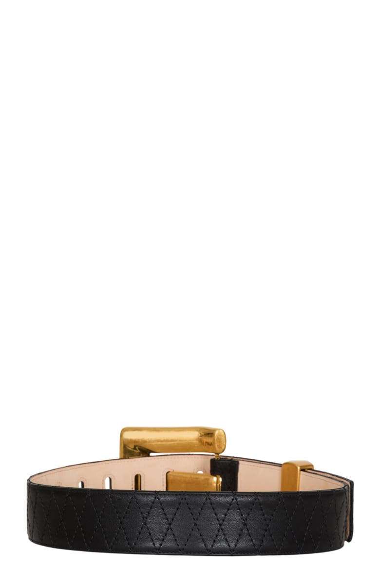 Anthem smooth leather belt, Alternate, color, black