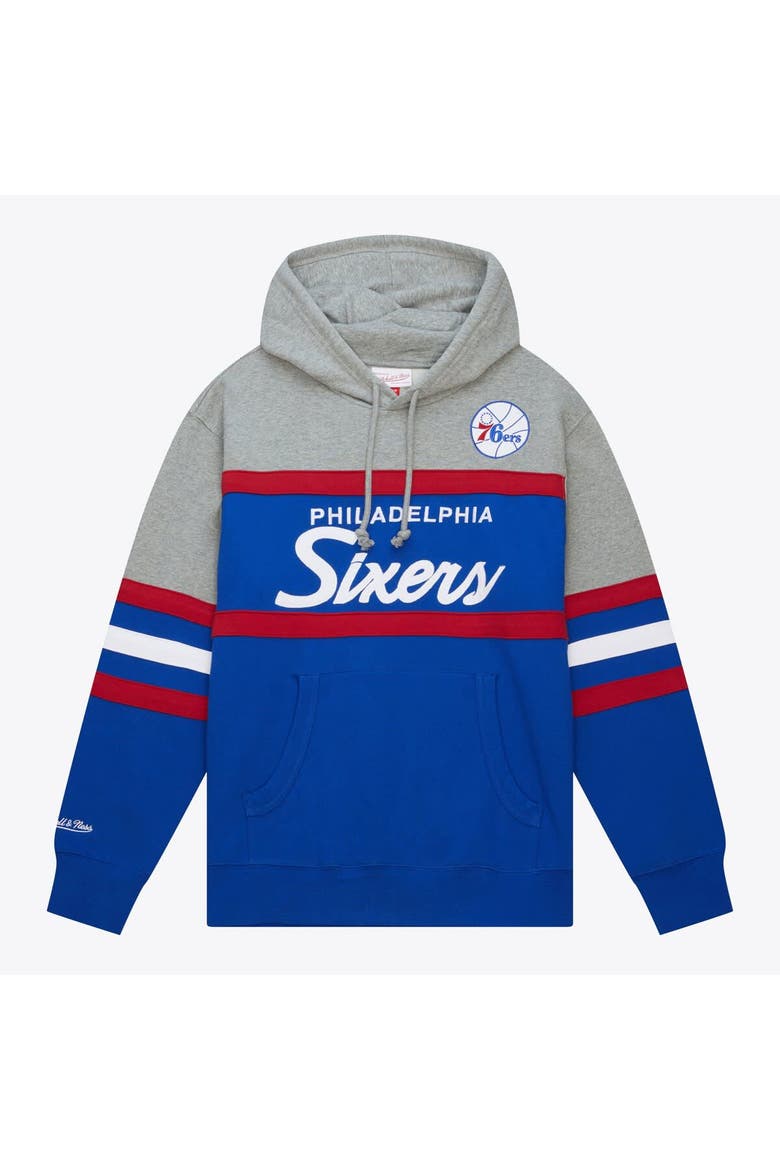 Men's Mitchell & Ness  Royal Philadelphia 76ers Fleece Head Coach Hoodie, Main, color, Royal