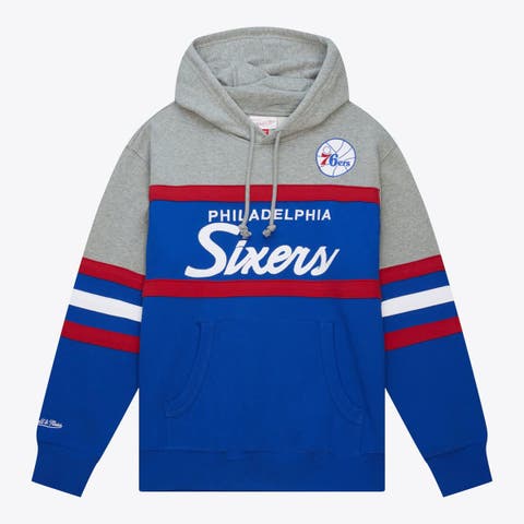 Men's Mitchell & Ness  Royal Philadelphia 76ers Fleece Head Coach Hoodie