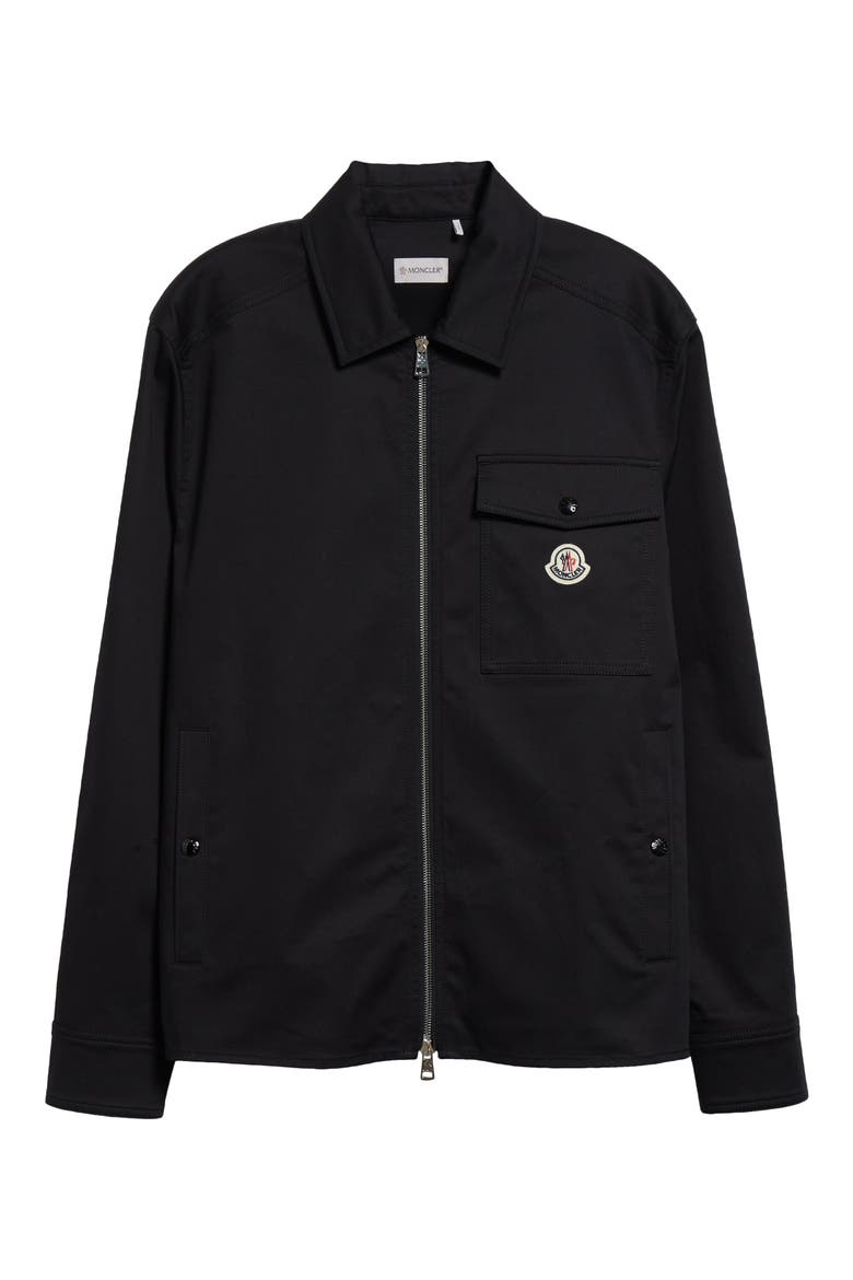 Moncler Camicia Stretch Cotton Zip Shirt Jacket (Men) | Nordstrom