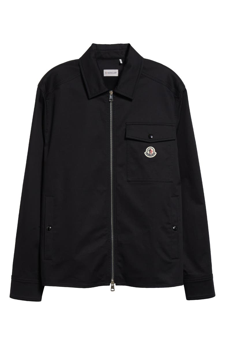 Moncler Camicia Stretch Cotton Zip Shirt Jacket, Alternate, color, 