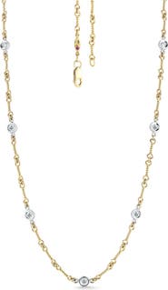 Roberto Coin Dogbone Diamond Station Necklace
