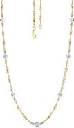 Roberto Coin Dogbone Diamond Station Necklace