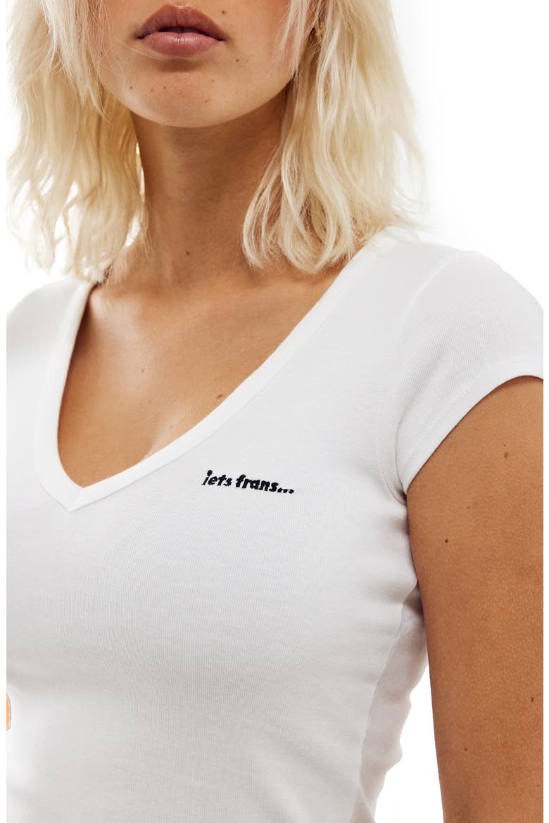V-Neck Crop T-Shirt, Alternate, color, WHITE