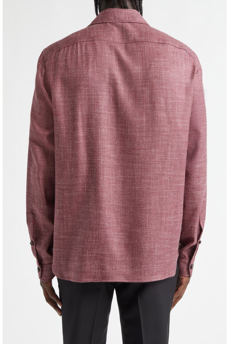 The Wool & Silk Blend Overshirt, Alternate, color, DARK RED
