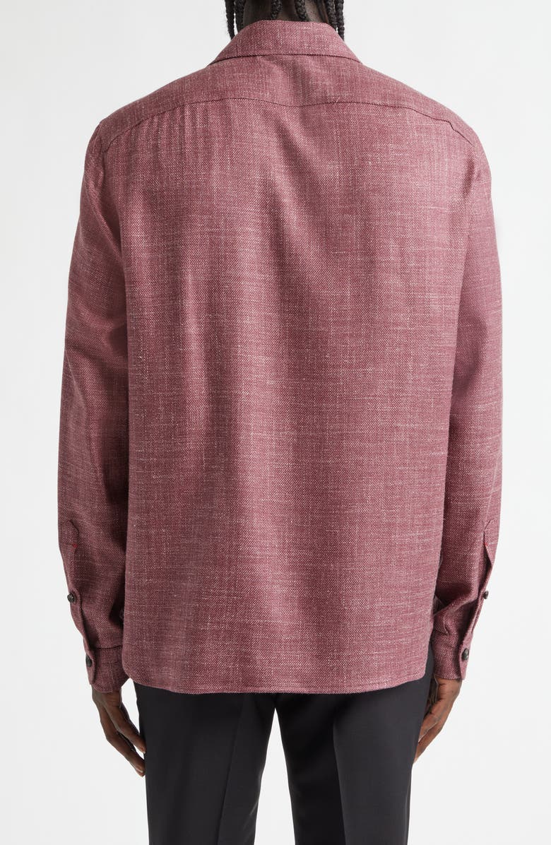 ISAIA The Wool & Silk Blend Overshirt, Alternate, color, Dark Red