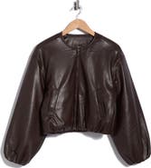 BLANKNYC Faux Leather Bomber Jacket
