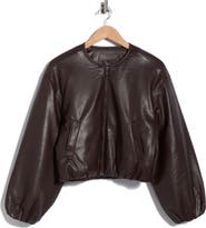 BLANKNYC Faux Leather Bomber Jacket