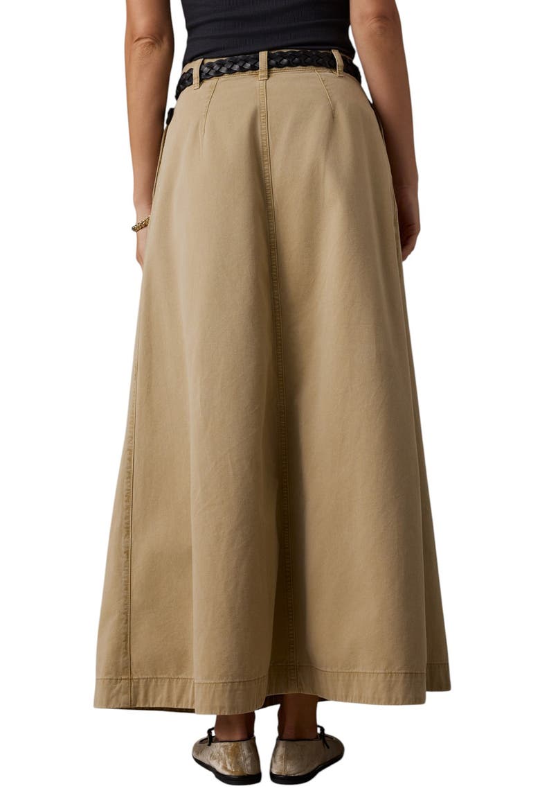 Seafarer Organic Cotton Chino Maxi Skirt, Alternate, color, KHAKI