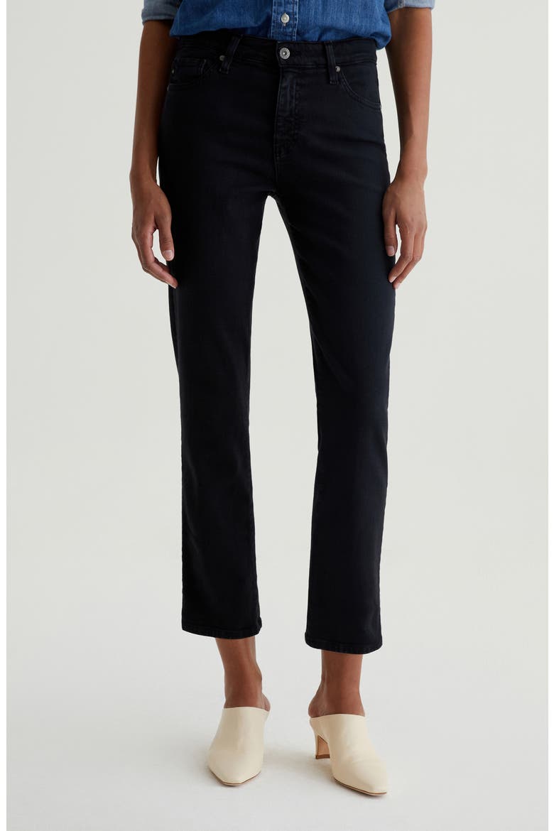 Mari Mid Rise Slim Straight Leg Crop Jeans, Main, color, SULFUR BLACK