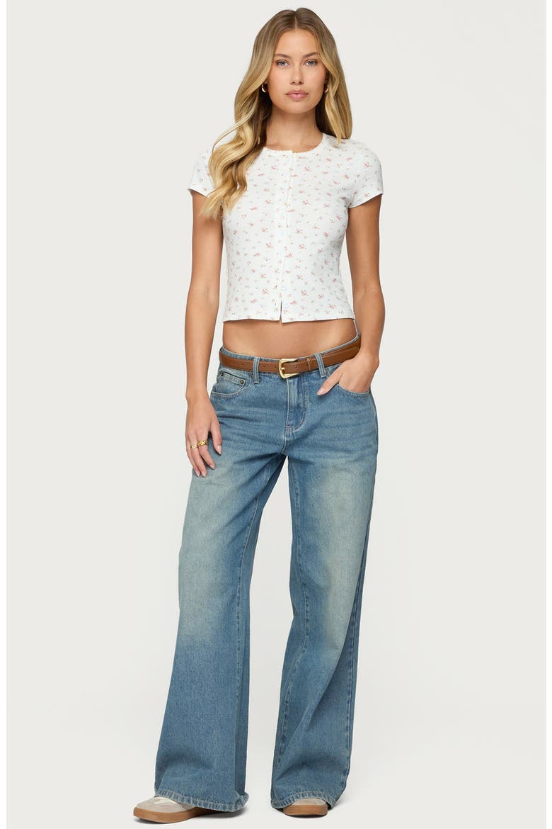 Logo Graphic Wide Leg Jeans, Alternate, color, BLUE-VINTAGE-WASHED