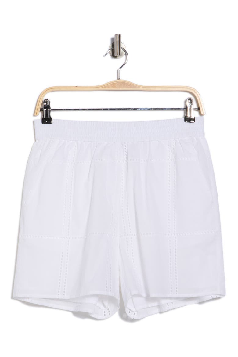 Ella Cotton Poplin Eyelet Shorts, Alternate, color, WHITE