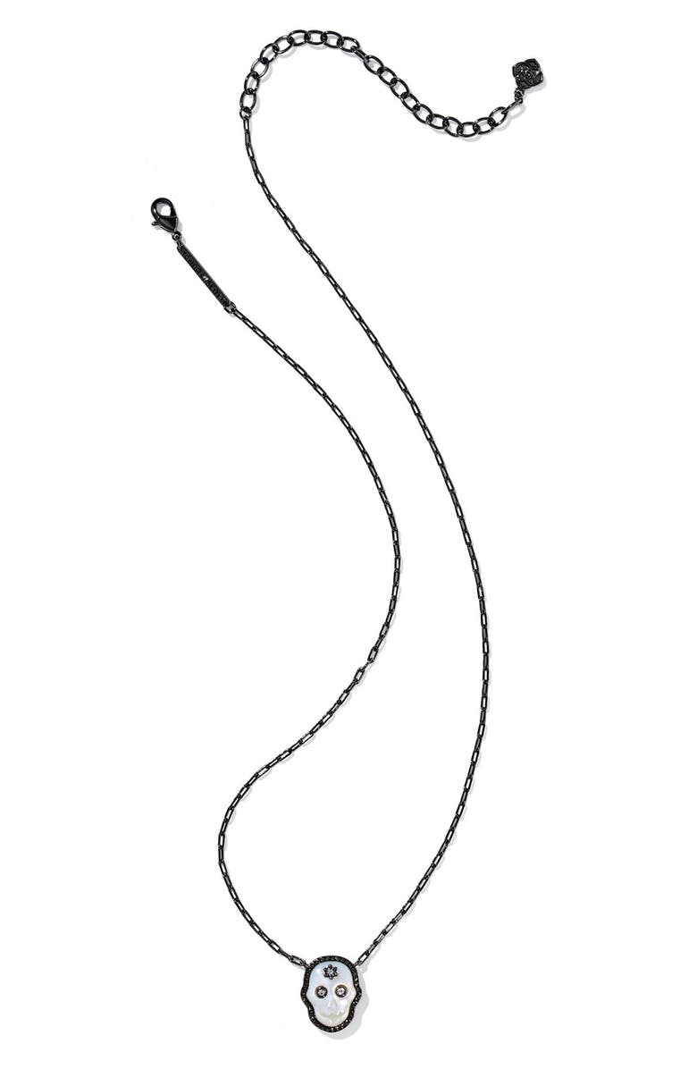 Kendra Scott Skeleton Pendant Necklace, Alternate, color, Gunmetal Ivory Mother Of Pearl