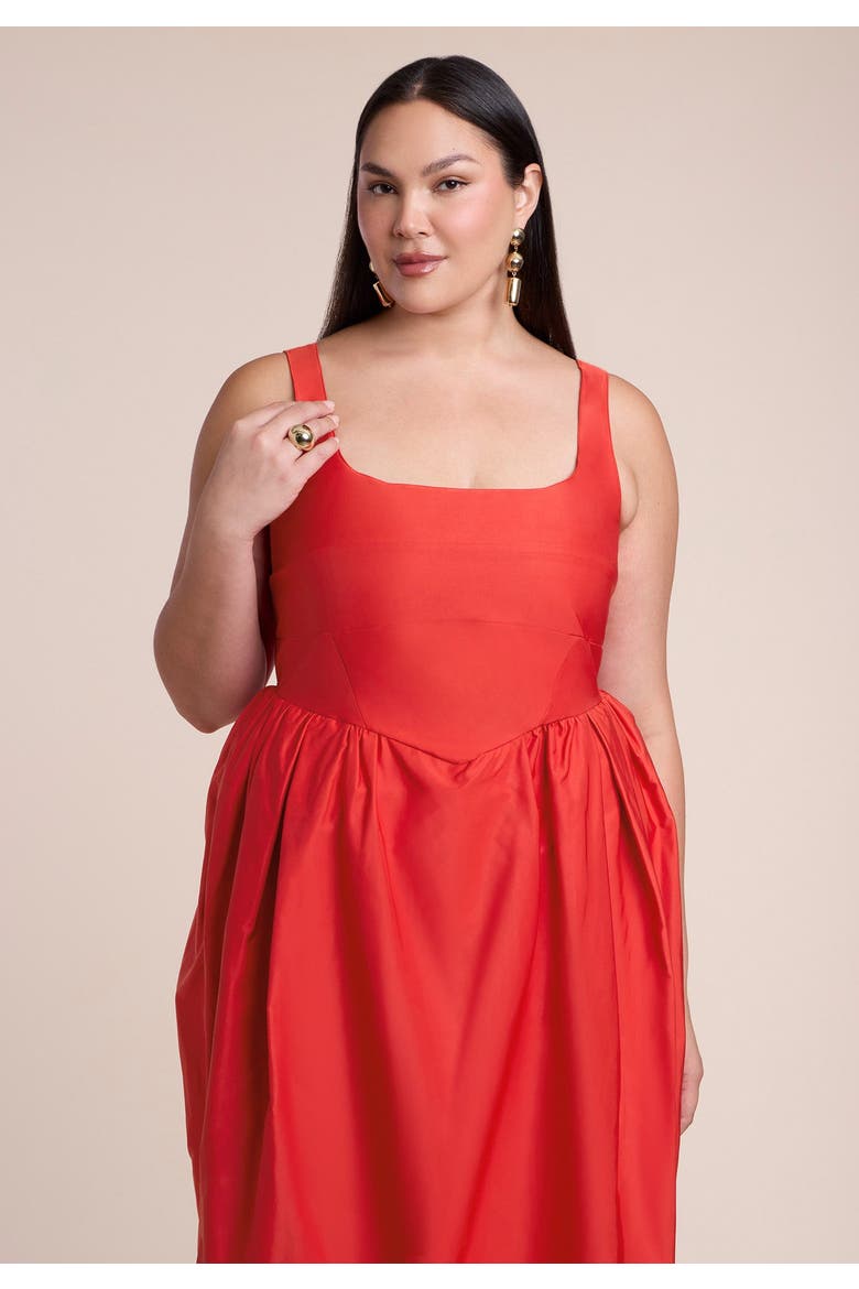 Pleated Tank Gown, Alternate, color, AURA ORANGE