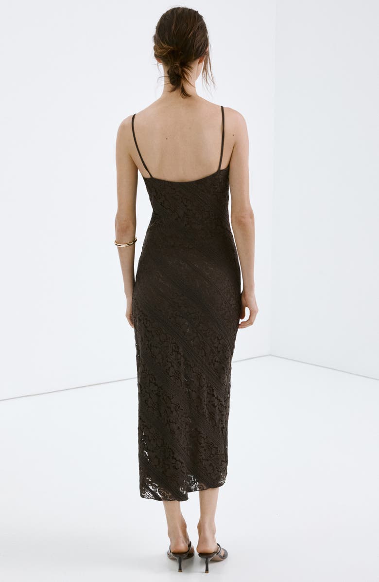 MANGO Lace Sleeveless Midi Dress, Alternate, color, 