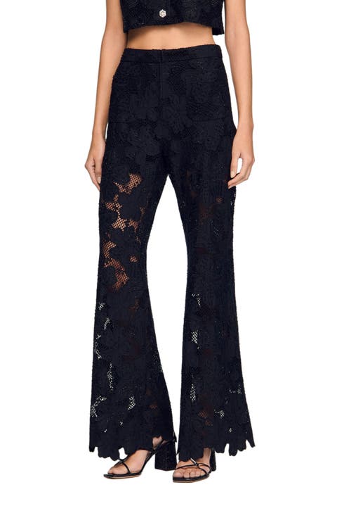 Guipure lace trousers