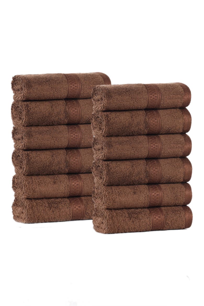 12-Pack Face Towel Set, Alternate, color, COCOA
