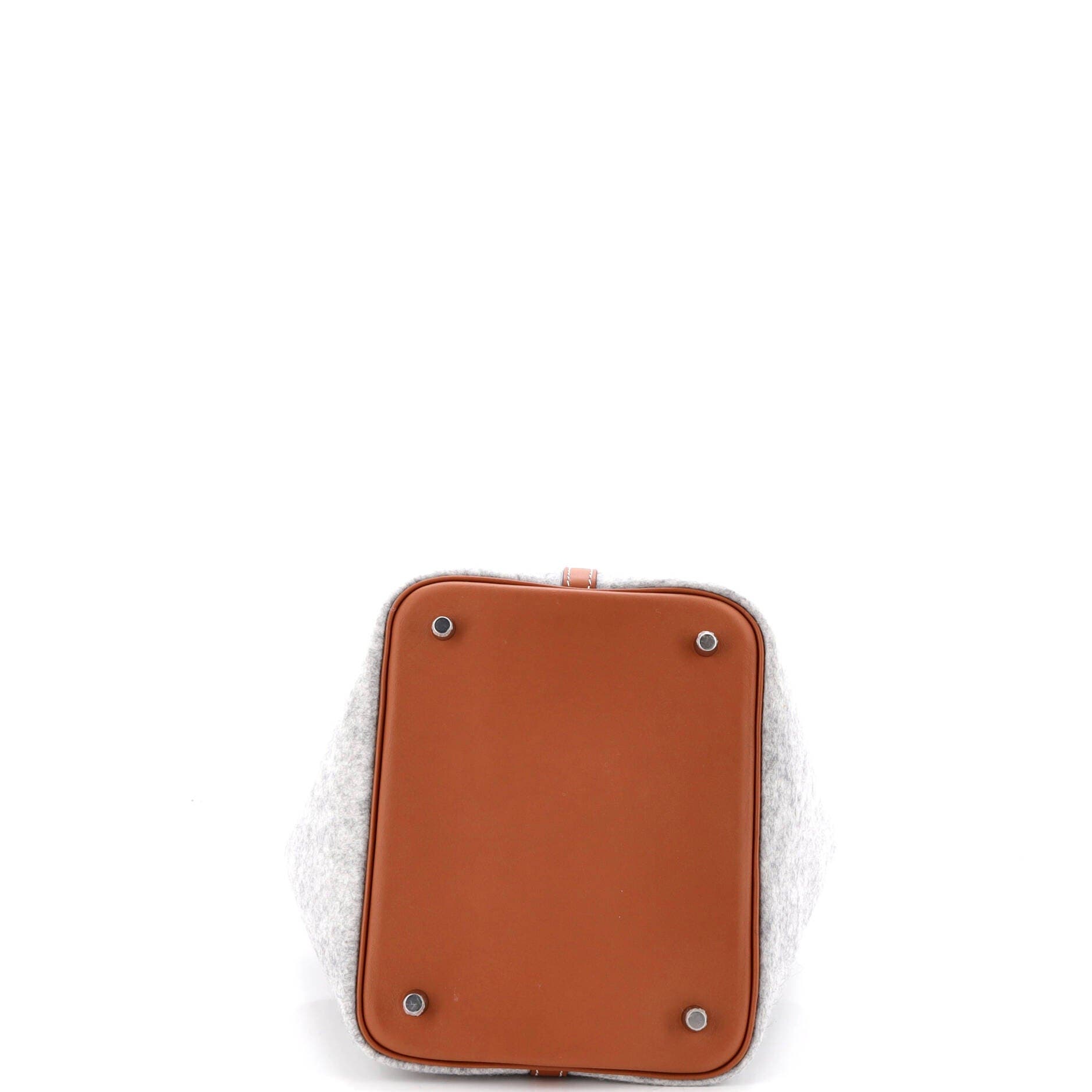 Pre-Owned Hermes Picotin Lock Bag Felt with Leather MM, Alternate, color, Gris Clair