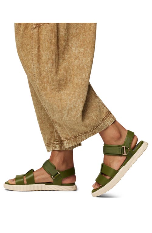 Sorel Ona Ave Ankle Strap Sandal In Utility Green/bleached