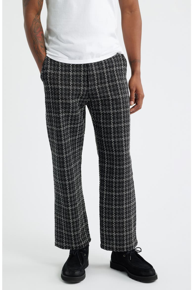 Uno Flare Tweed Pants, Main, color, BLACK