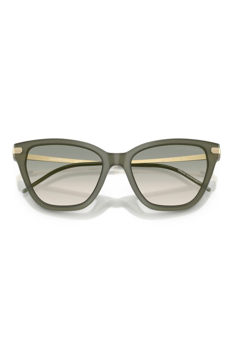 54mm Gradient Cat Eye Sunglasses, Alternate, color, OPAL GREEN / BROWN / GREEN