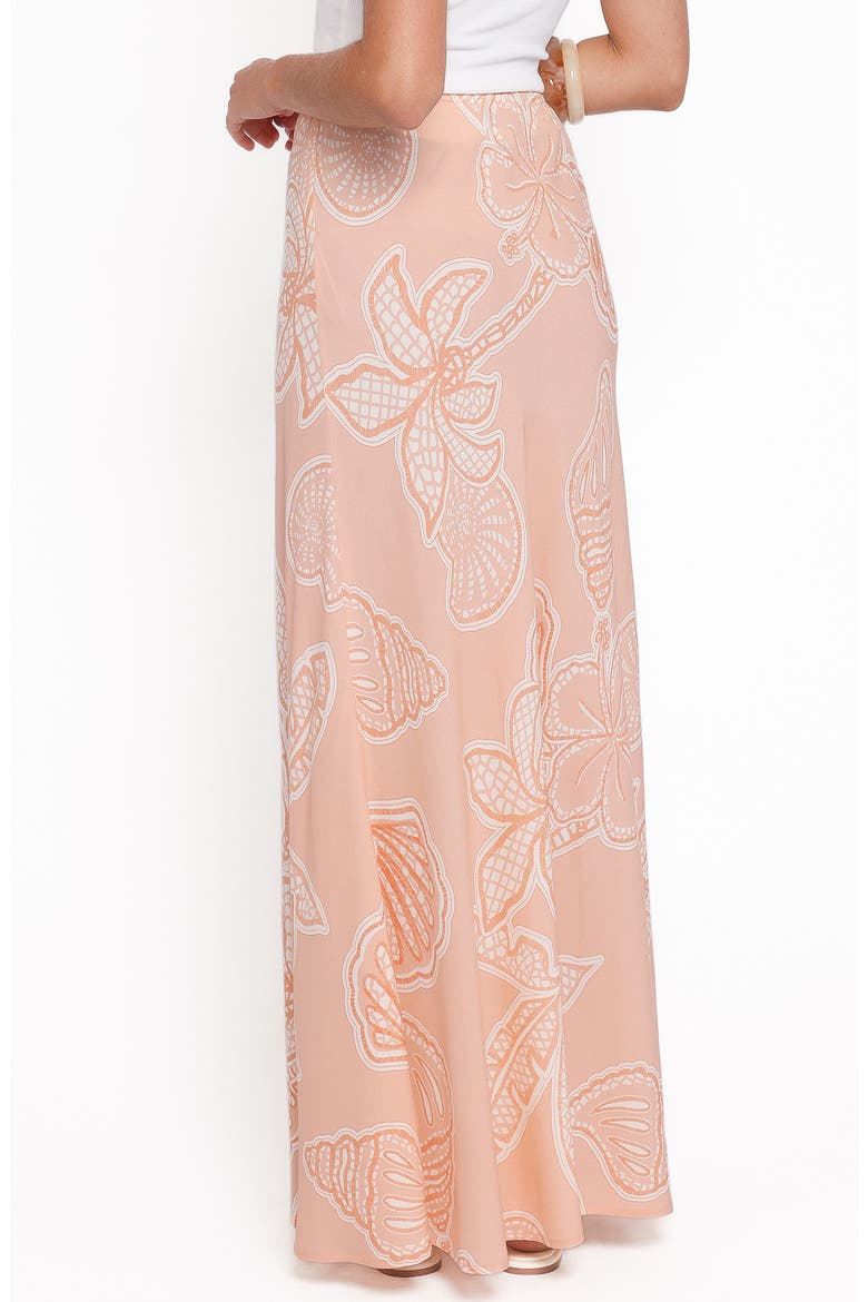 Marissa Drawstring Maxi Skirt, Alternate, color, PEACH FLORAL