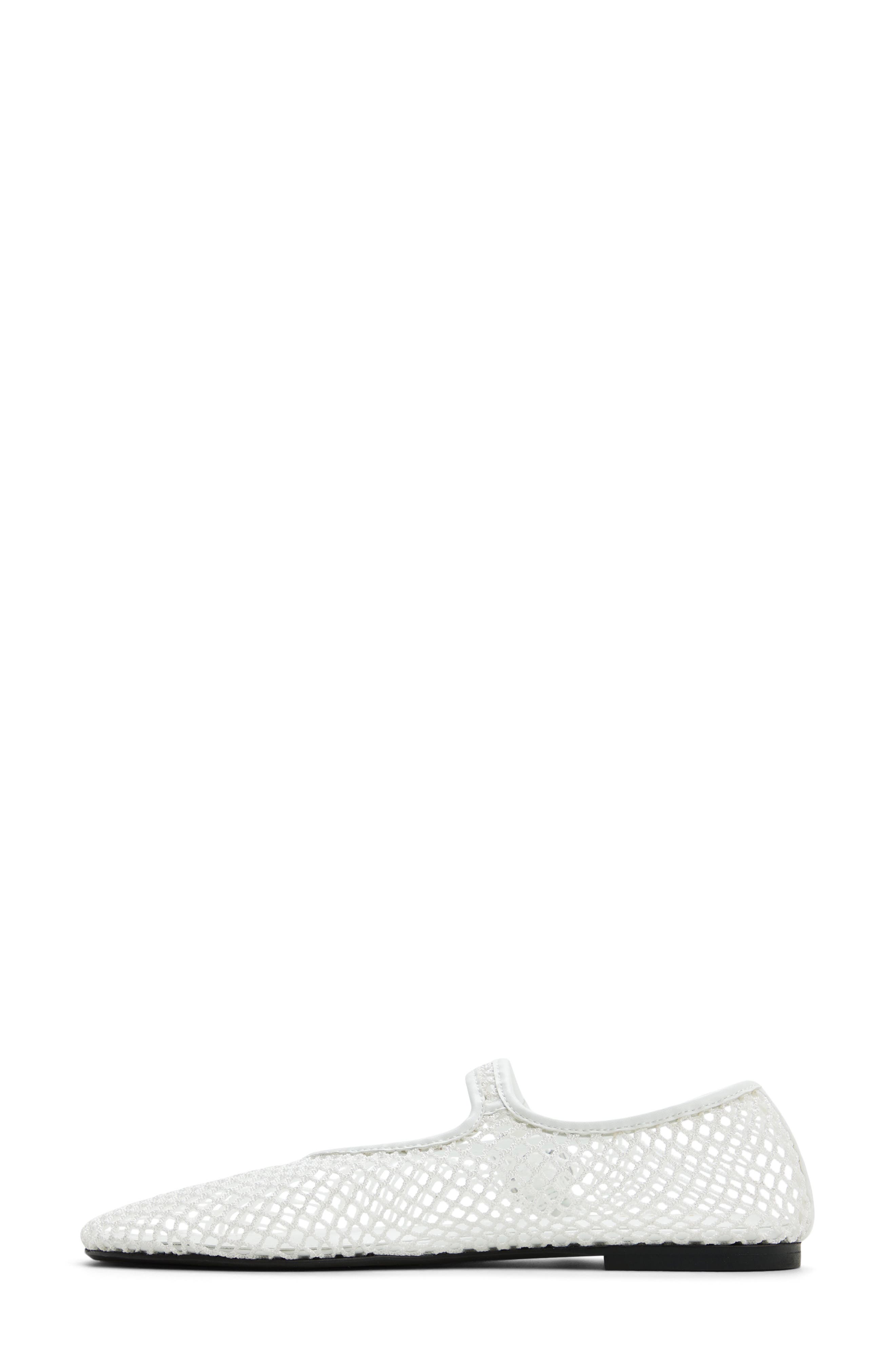 ALDO Alisse Mesh Ballet Flat, Alternate, color, White