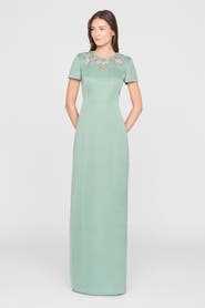 Theia Sorelia Floral Beaded Gown