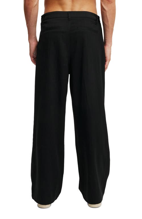 Shop Cotton On Super Baggy Pleated Pant In Black