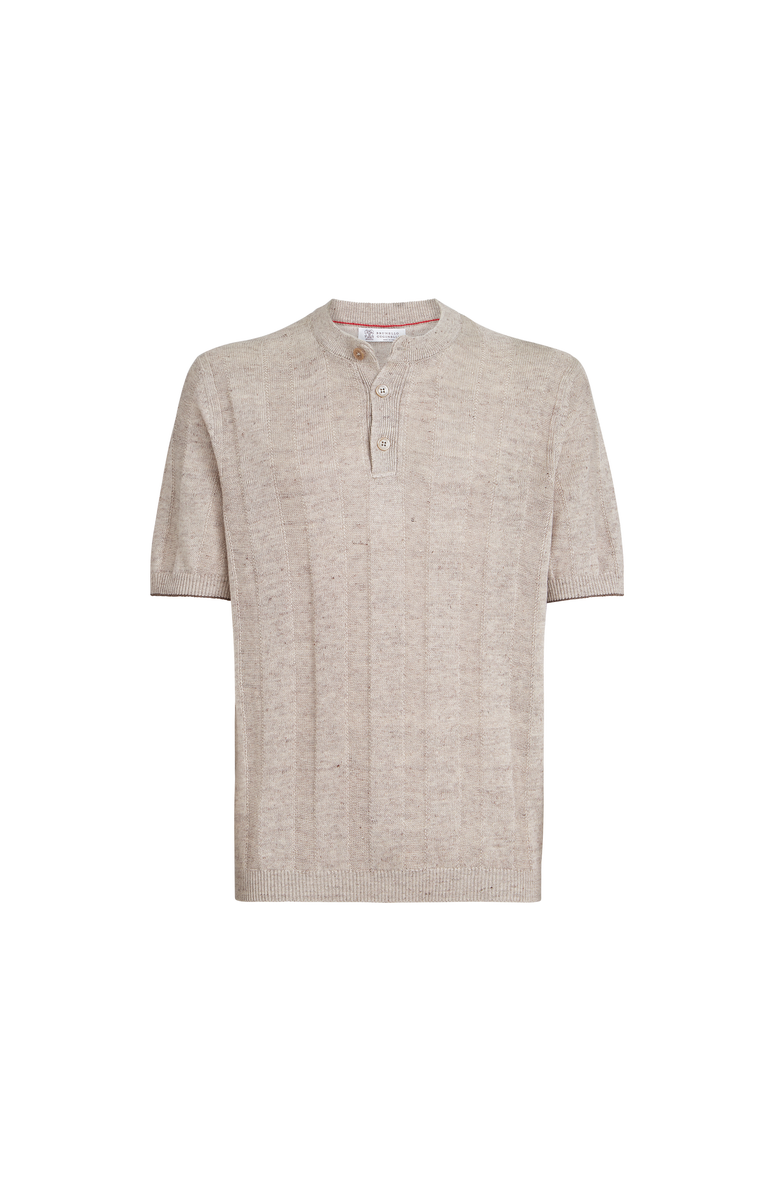 Brunello Cucinelli Henley collar T-shirt, Main, color, Sand