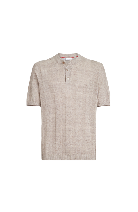 Henley collar T-shirt