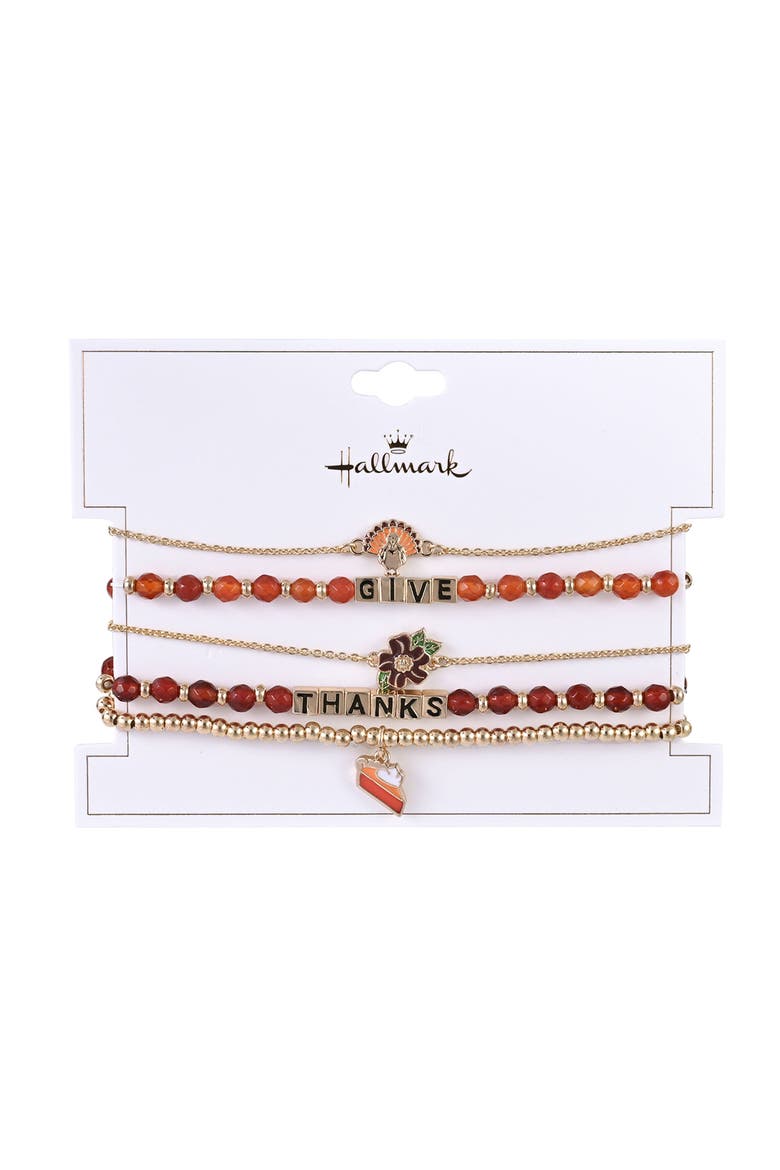 8pc Fall Theme Bracelet Set, Alternate, color, Orange