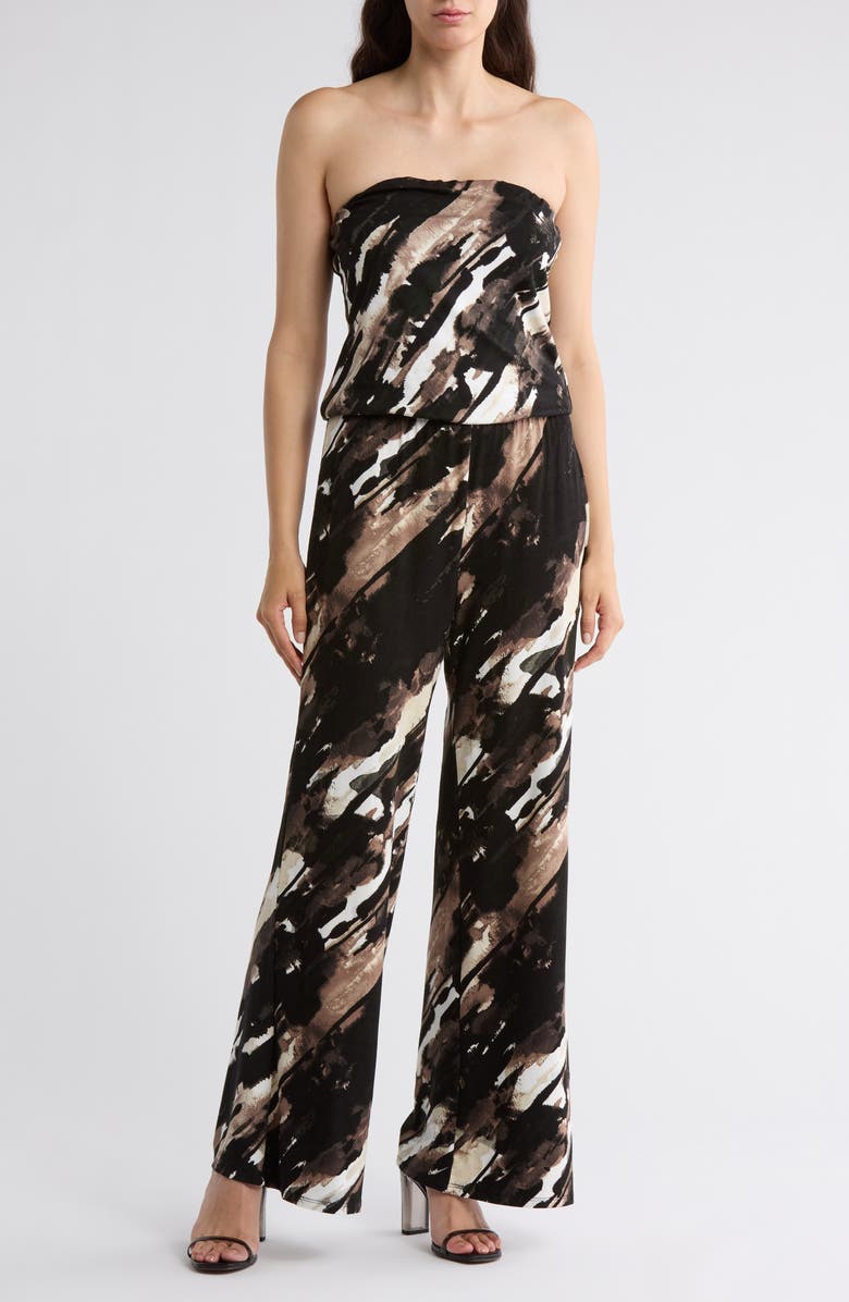 Tart Val Strapless Wide Leg Jumpsuit, Main, color, Bias Watercolor