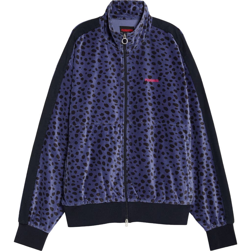 Pleasures Ozone Velour Track Jacket In Blue