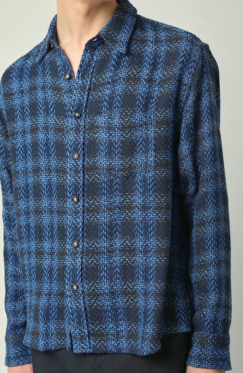 Corridor Acid Plaid Cosmic Button-Up Shirt, Alternate, color, 