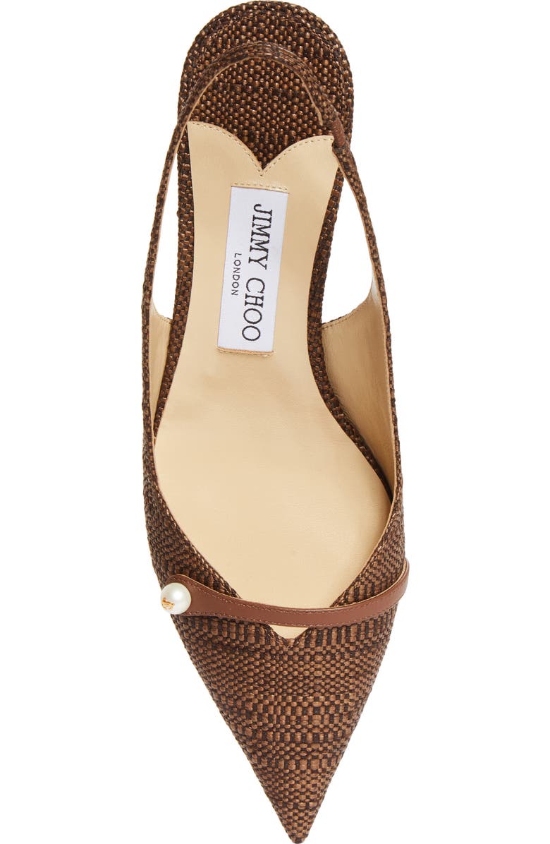 Jimmy Choo Amita Raffia Pointed Toe Slingback Pump, Alternate, color, Tan