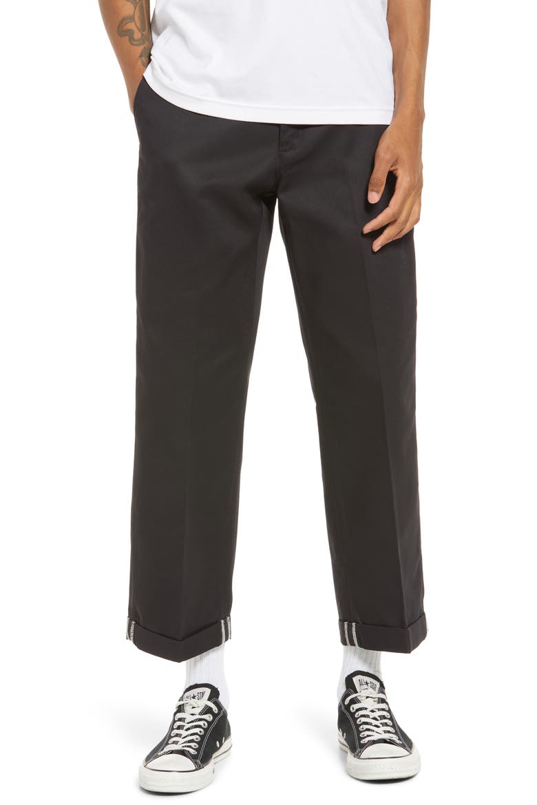 Men's R2R Regular Fit Cuffed Pants, Main, color, BLACK