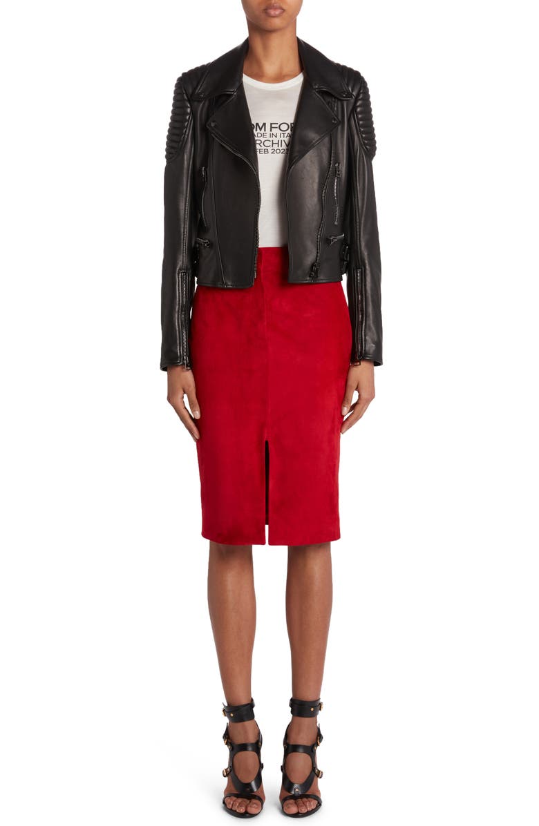 TOM FORD New Plongé Leather Biker Jacket, Alternate, color, 