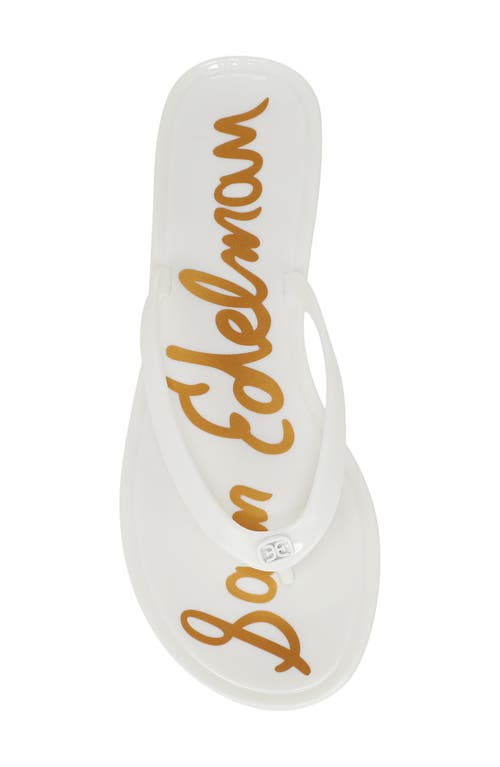 Sam Edelman Dean Jelly Flip Flop White Jelly In Bright White