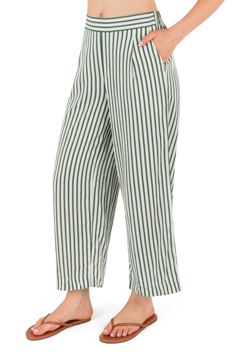 Hurley Roadside Stripe Wide Leg Pants, Alternate, color, Eden