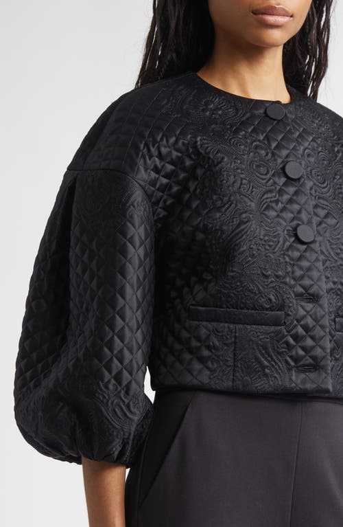 Veronica Beard Drake Quilted Balloon-sleeve Jacket In Black
