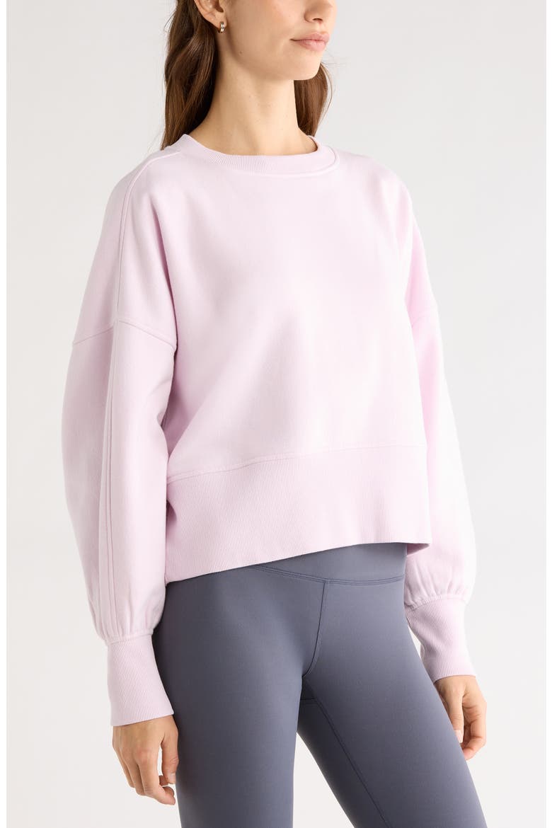 Cloud Fleece Relaxed Sweatshirt, Alternate, color, PINK SNOW
