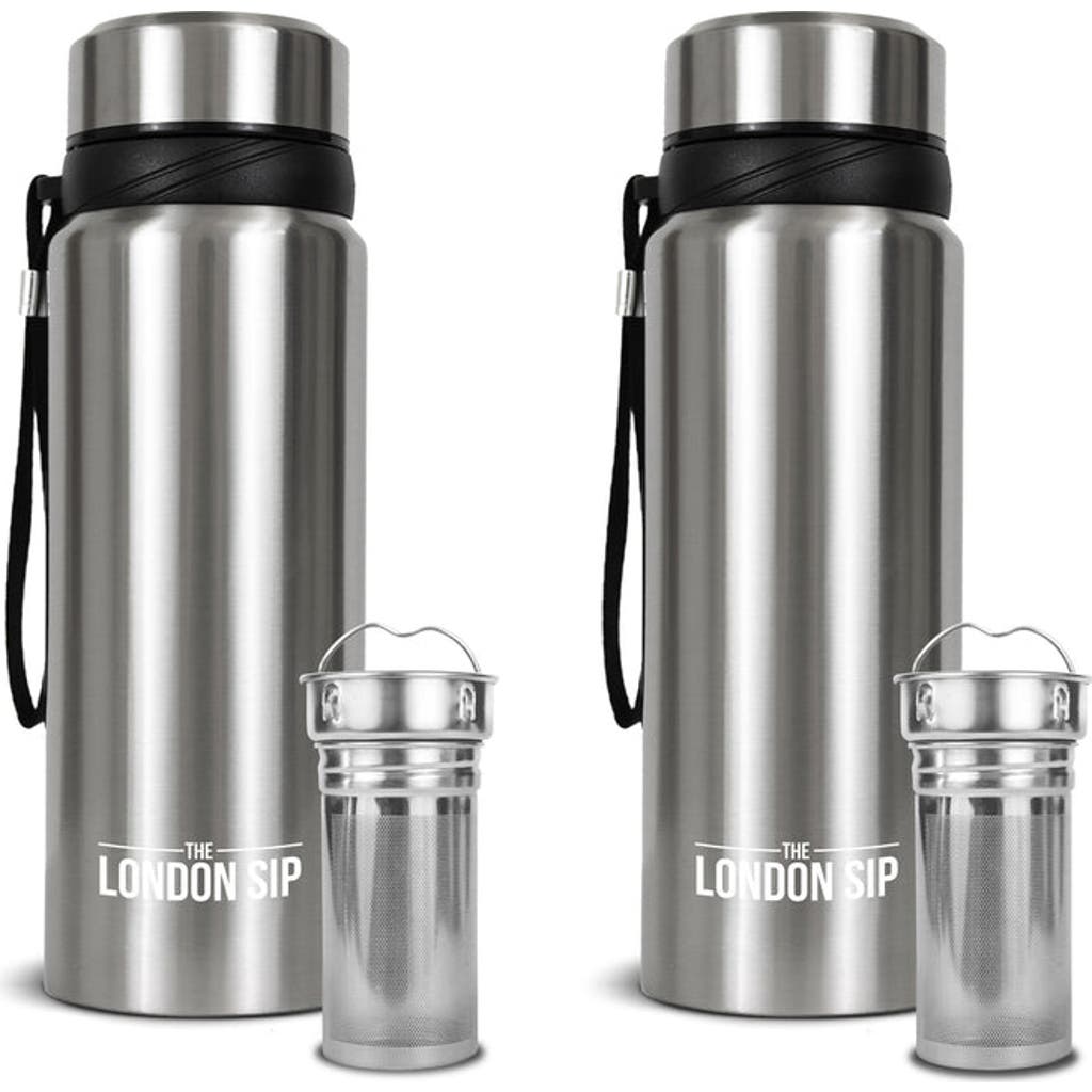 London Sip Infuser Bottle 2-pack, 25oz In Silver